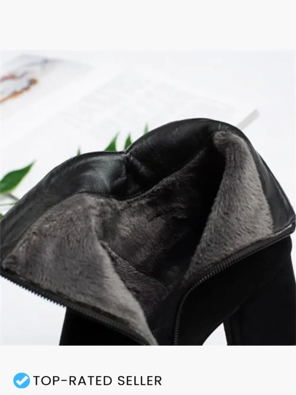 Chunky Heel Ankle Booties Round Toe Side Zipper Dress Boots Faux Suede